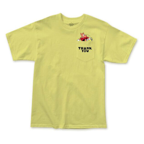 THANK YOU SKATE OASIS POCKET TEE LEMON