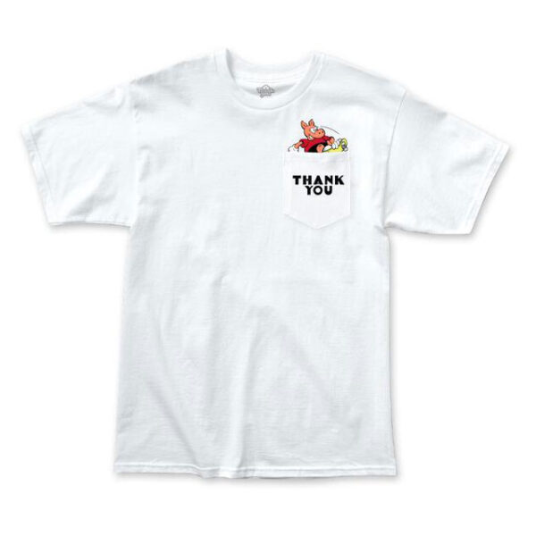 THANK YOU SKATE OASIS POCKET TEE WHITE