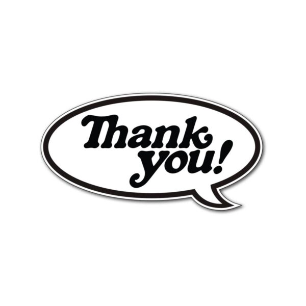 THANK YOU BUBBLE STICKER 20 PACK WHITE