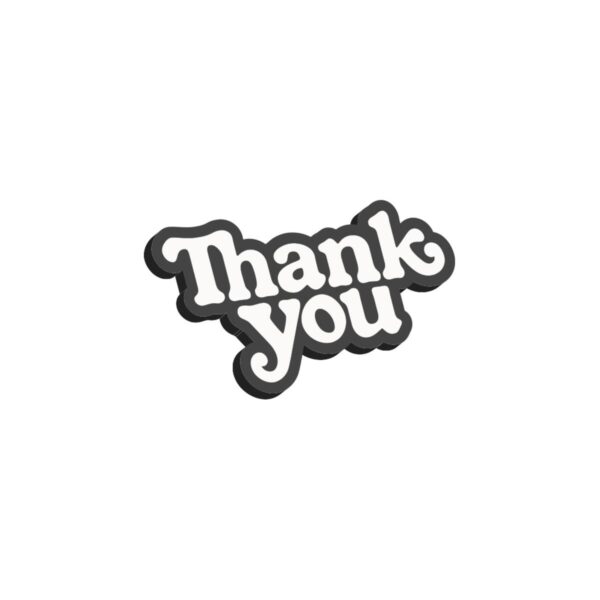 THANK YOU THANK YOU ENAMEL PIN WHITE