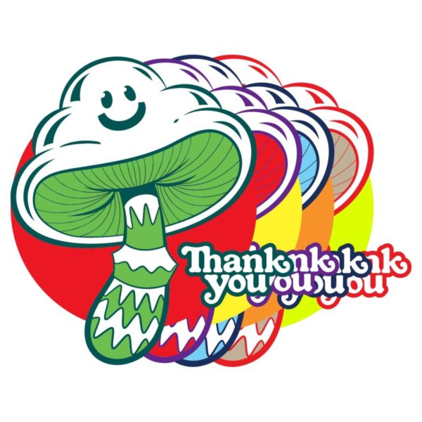 THANK YOU SHROOM CLOUD STICKER - ASSORTED 20 PACK ASST