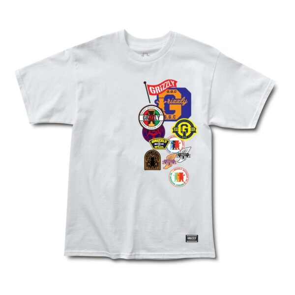 Grizzly Patchwork SS Tee WHITE