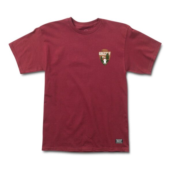 GRIZZLY NATIONAL TREASURE SS TEE BURGUNDY