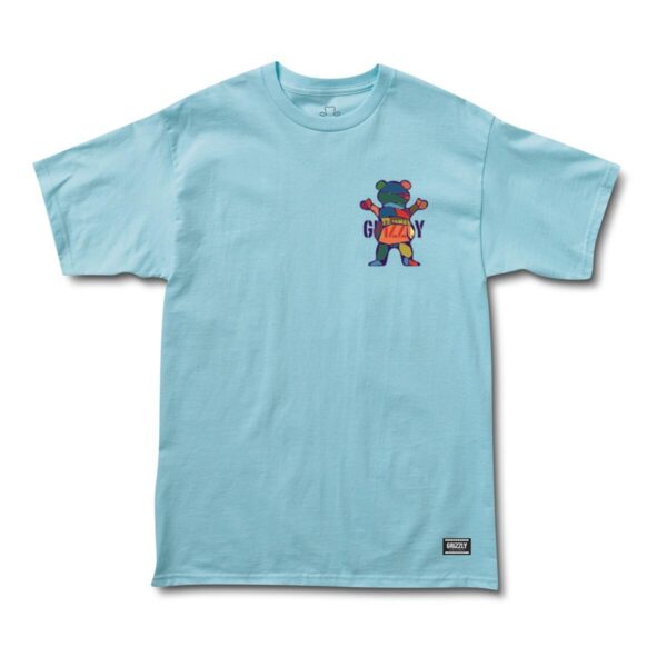 GRIZZLY STAINED GLASS OG BEAR SS TEE CAROLINA BLUE