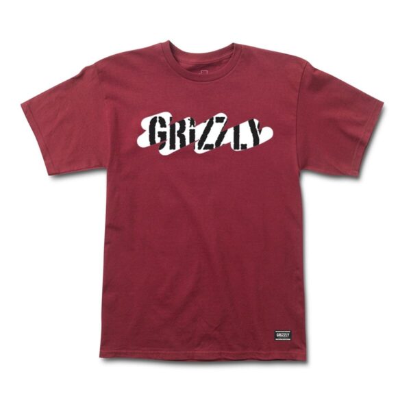 GRIZZLY STAY RIPPING SS TEE BURGUNDY