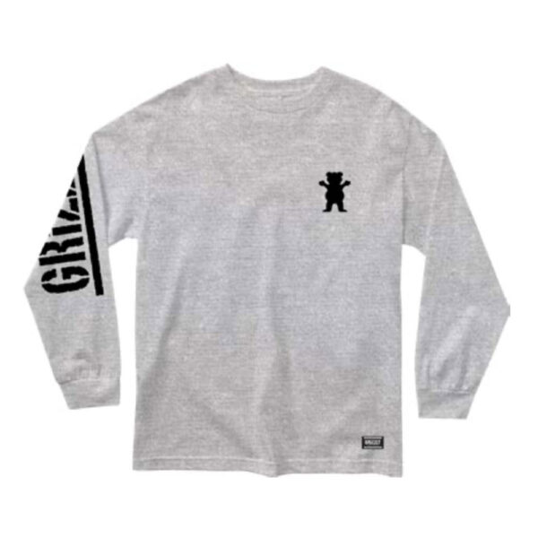 GRIZZLY Mini Bear LS Tee HEATHER GREY/ BLACK