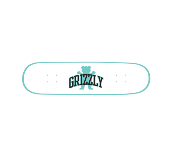 GRIZZLY STAMP BEAR TIFFANY DECK WHITE