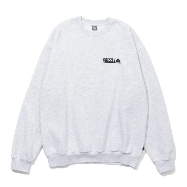 GRIZZIYxPOLER STAMP EMB CREW ASH GREY