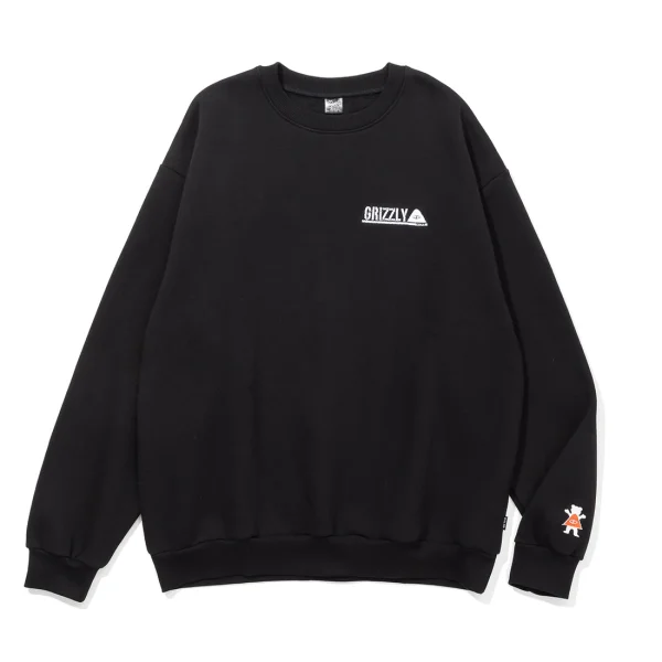 GRIZZIYxPOLER STAMP EMB CREW BLACK