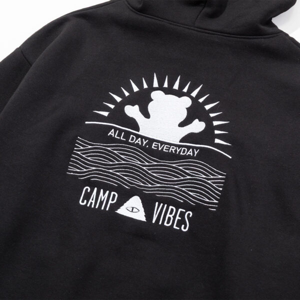 GRIZZIYxPOLER STAMP EMB HOODIE BLACK - 画像 (4)