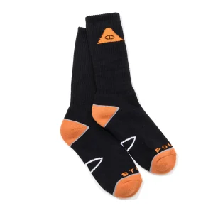 Alternative view of GRIZZIYxPOLER  SKATE SOCKS BLACK/ORANGE