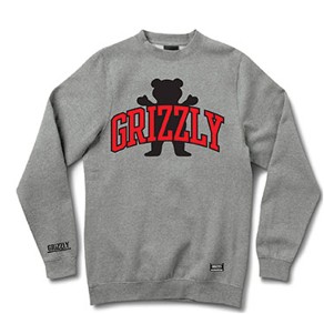 GRIZZLY STAMP BEAR CREW GREY
