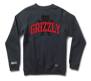 GRIZZLY STAMP BEAR CREW BLACK