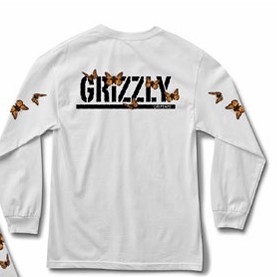 GRIZZLY MONARCH LS TEE WHITE