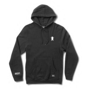 GRIZZLY OG Bear Embroidered Hoodie BLACK/ WHITE
