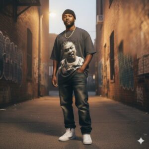 Alternative view of COLOR BARS SHAOLIN TEE VINTAGE BLACK