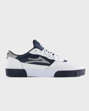 LAKAI CAMBRIDGE WHITE LEATHER NAVY REFLECTIVE