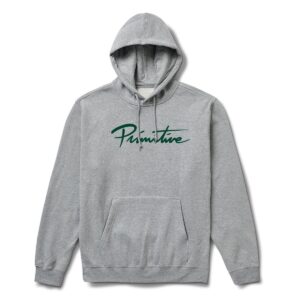 PRIMITIVE NUEVO SCRIPT HOOD HEATHER GREY
