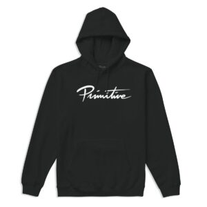 PRIMITIVE NUEVO SCRIPT HOOD BLACK