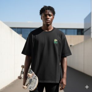 Alternative view of BACON×BROFANGST LOGO TEE BLACK